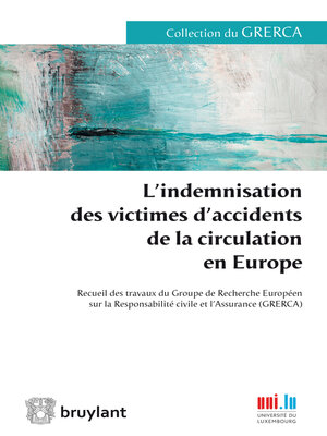 cover image of L'indemnisation des victimes d'accidents de la circulation en Europe